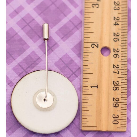 Vintage Magical Night Circle Ceramic Black Stick Pin - V18 - Picture 2 of 2